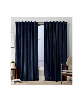 Exclusive Home Curtains Velvet Heavyweight Hidden Tab Top Curtain Panel Pair, 52" x 84"