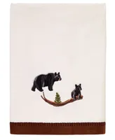 Avanti Black Playful Bears Lodge Cotton Bath Towel, 27" x 50"