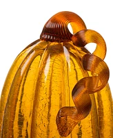 Glitzhome Crackle Tall Glass Pumpkin