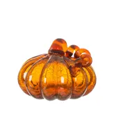 Glitzhome Crackle Glass Pumpkin