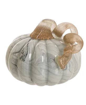 Glitzhome Small Short Glass Pumpkin