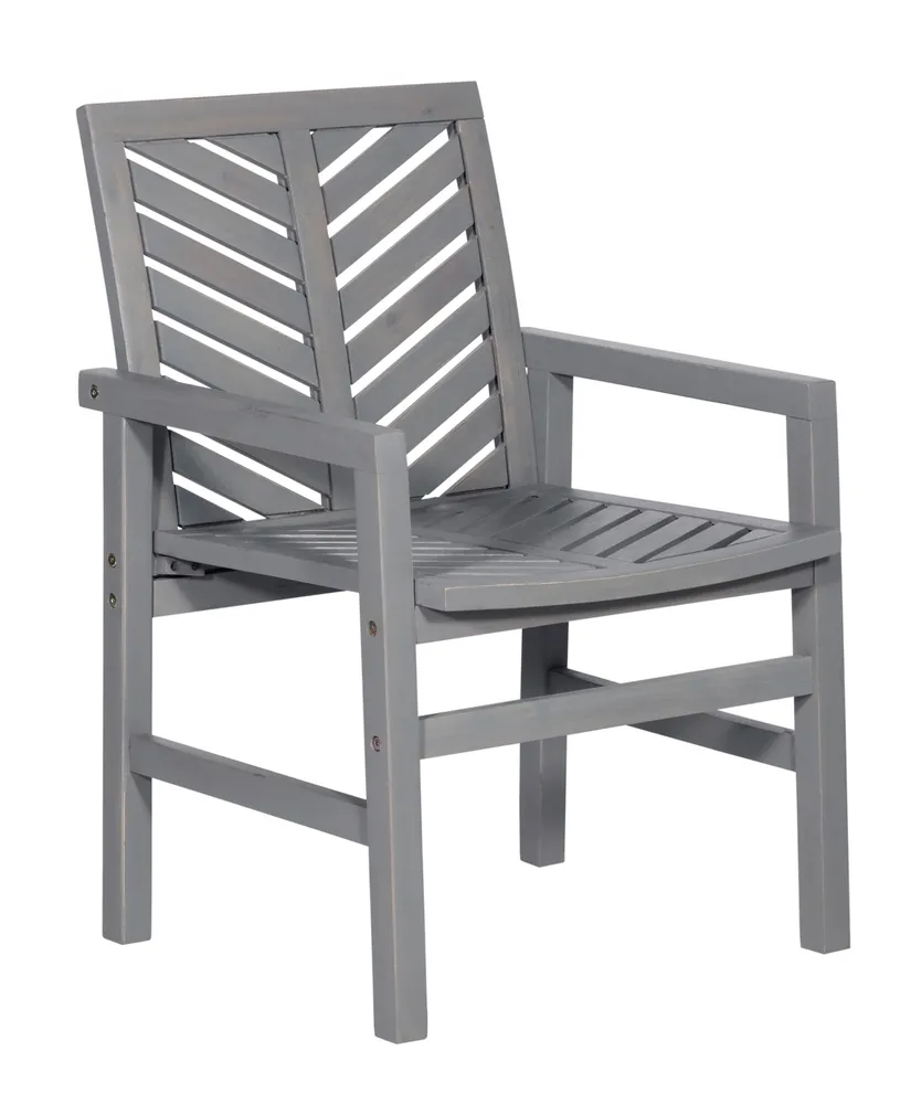 Walker Edison Outdoor Chevron Chair, Set of 2