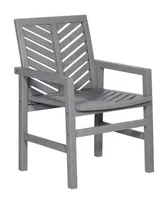 Walker Edison Outdoor Chevron Chair, Set of 2