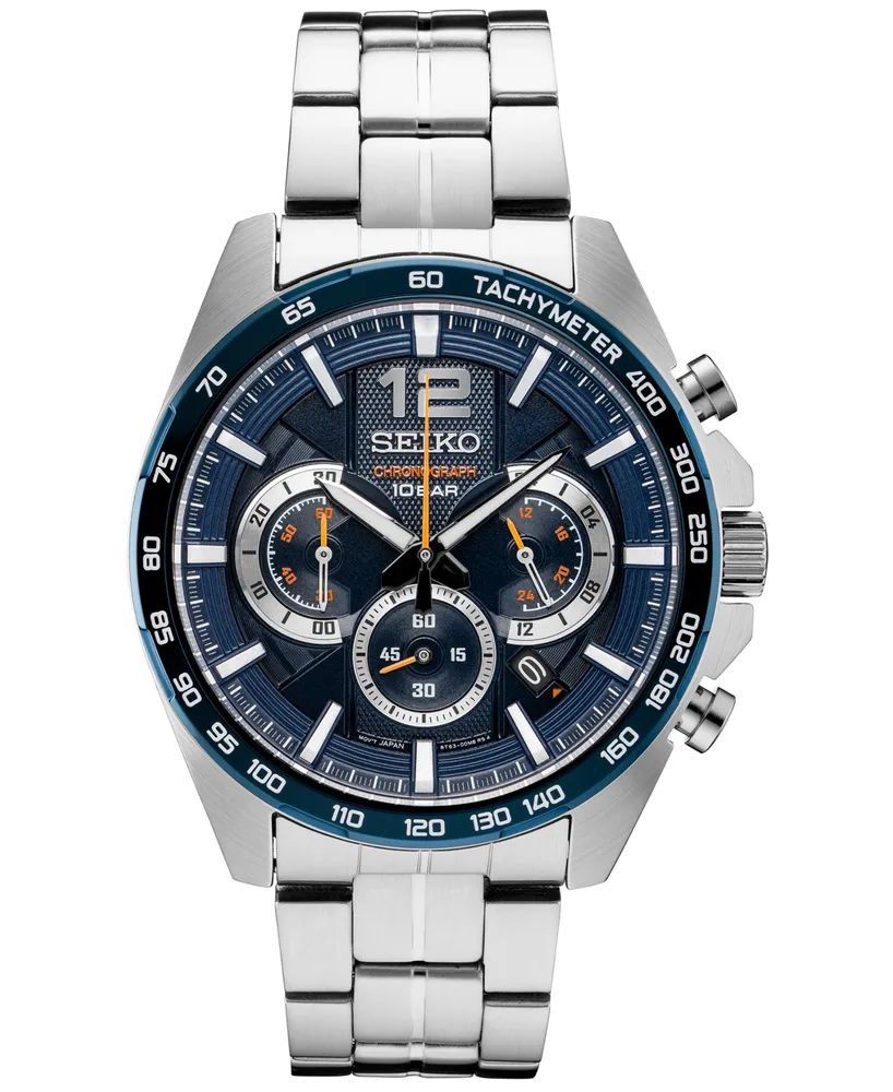 Seiko Men's Essentials Chronograph Stainless Steel Bracelet Watch 43.9mm