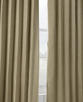 Half Price Drapes Nomad Tan Textured Faux Linen Room Darkening Curtain