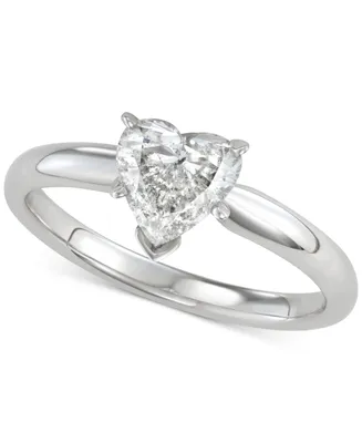 Diamond Heart-Cut Solitaire Engagement Ring (1 ct. t.w.) in 14k White or Yellow Gold