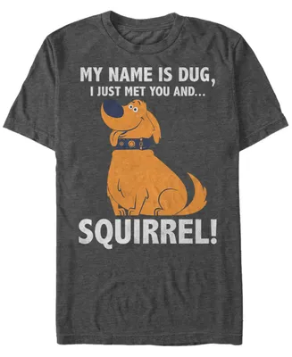 Disney Pixar Men's Up My Name is Dug Squirrel Short Sleeve T-Shirt