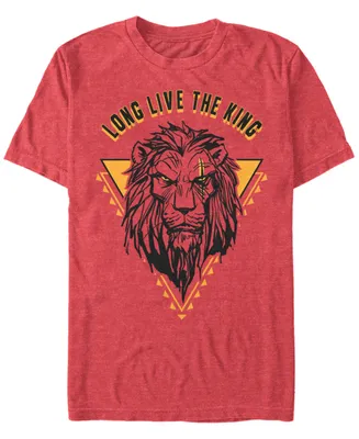 Disney Men's The Lion King Live Action Scar Geometric Triangle Short Sleeve T-Shirt