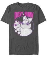 Disney Pixar Men's Toy Story 4 Ducky and Bunny Heavy Metal Buds Short Sleeve T-Shirt