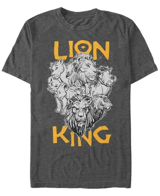 Disney Men's The Lion King Live Action Stacked Group Shot Portrait Short Sleeve T-Shirt