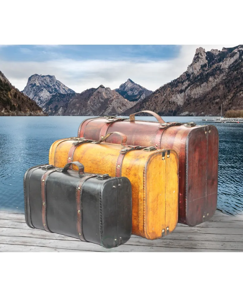 Vintiquewise Vintage-Like Style Luggage Suitcase, Trunk, Set of 3