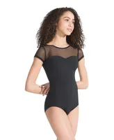 Capezio Women's Meryl Mesh Yoke Short Sleeve Leotard