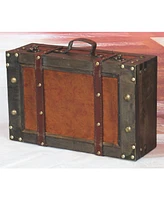 Vintiquewise Old Style Suitcase with Straps