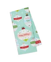 Design Imports Holiday Ornaments Printed Dishtowel