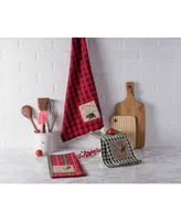 Design Imports Cabin Christmas Embroidered Dishtowel Set