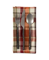 Design Imports Pumpkin Spice Plaid Napkin, Set of 6