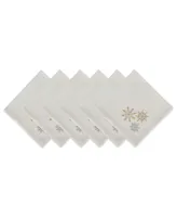 Design Imports Sparkle Snowflakes Embroidered Napkin Set