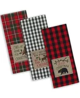Design Imports Cabin Christmas Embroidered Dishtowel Set