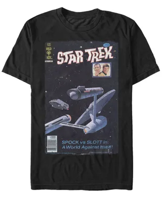 Star Trek Men's The Original Series Retro Spock Vs. Slott Comic Short Sleeve T-Shirt