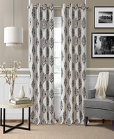 Navara Medallion Print Linen 52" x 84" Blackout Curtain Panel