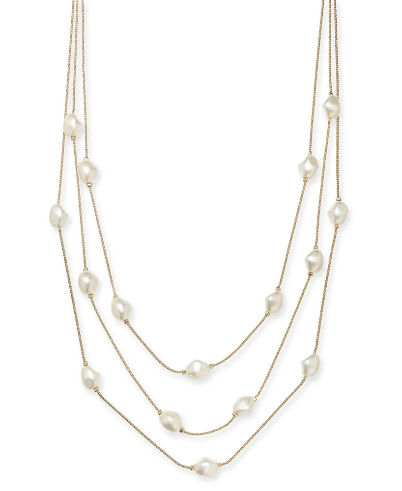 Charter Club Gold-Tone Imitation Pearl Multi-Row Necklace, 20" + 2" extender, Created for Macy's