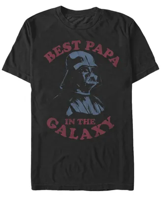 Star Wars Men's Classic Darth Vader Best Papa The Galaxy Short Sleeve T-Shirt
