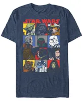 Star Wars Men's Classic Comic Character Squares Short Sleeve T-Shirt