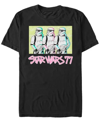 Star Wars Men's Classic Retro Neon Stormtroopers Short Sleeve T-Shirt