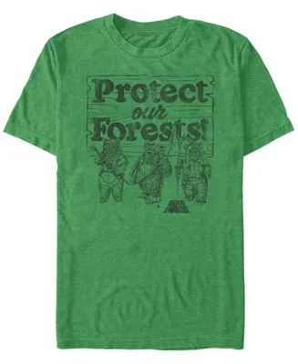 Star Wars Men's Ewok Protect Our Forests Short Sleeve T-Shirt