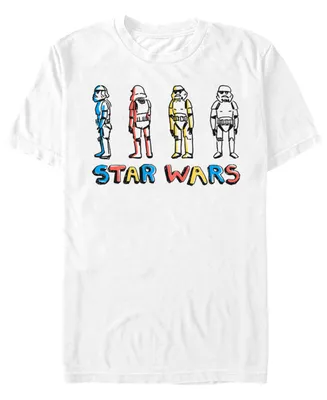Star Wars Men's Classic Crayon Drawn Stormtroopers Short Sleeve T-Shirt