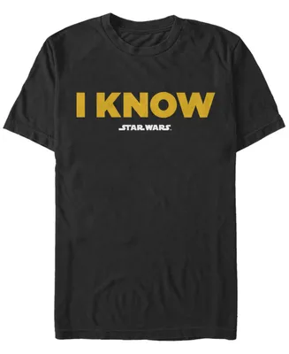 Star Wars Men's Leia I Know Short Sleeve T-Shirt
