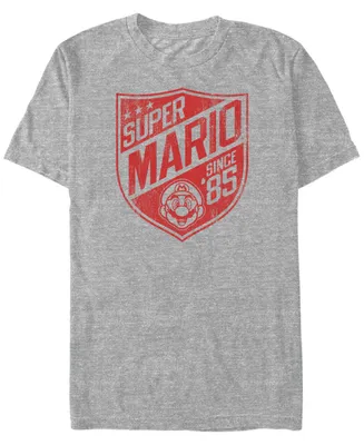 Nintendo Men's Super Mario Since '85 Shield Logo Short Sleeve T-Shirt