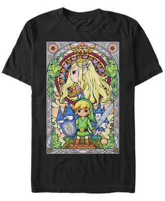 Nintendo Men's Legend of Zelda Wind Waker Link Regal Glass Short Sleeve T-Shirt