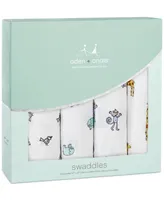 aden by aden + anais Baby Boys or Baby Girls Jungle Swaddles, Pack of 4