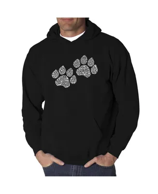 La Pop Art Men's Word Hoodie - Woof Paw Prints