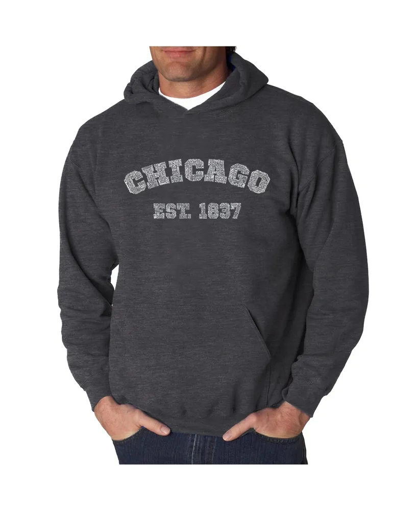 La Pop Art Men's Word Hooded Sweatshirt - Chicago 1837