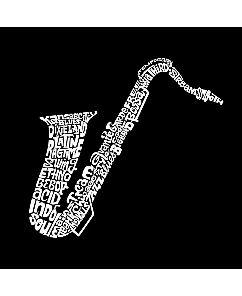 La Pop Art Men's Word Hoodie - Saxophone