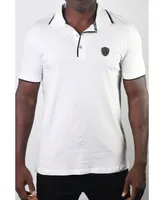 Members Only Men's Basic Short Sleeve Logo Botton Polo