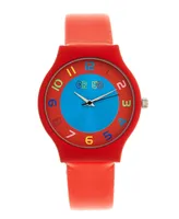 Crayo Unisex Jubilee Orange Leatherette Strap Watch 36mm