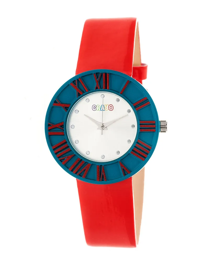 Crayo Unisex Prestige Red Polyurethane Strap Watch 37mm