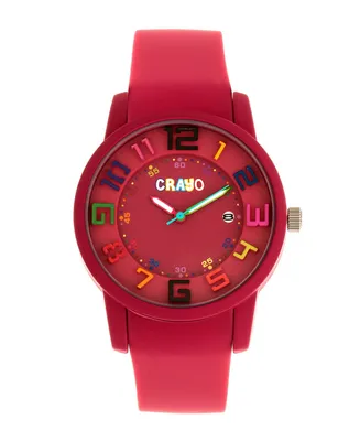 Crayo Unisex Festival Fuchsia Silicone Strap Watch 41mm