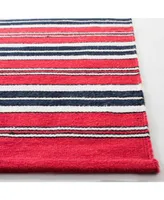 Lauren Ralph Lauren Leopold Stripe LRL2462E Red 5' X 8' Outdoor Area Rug