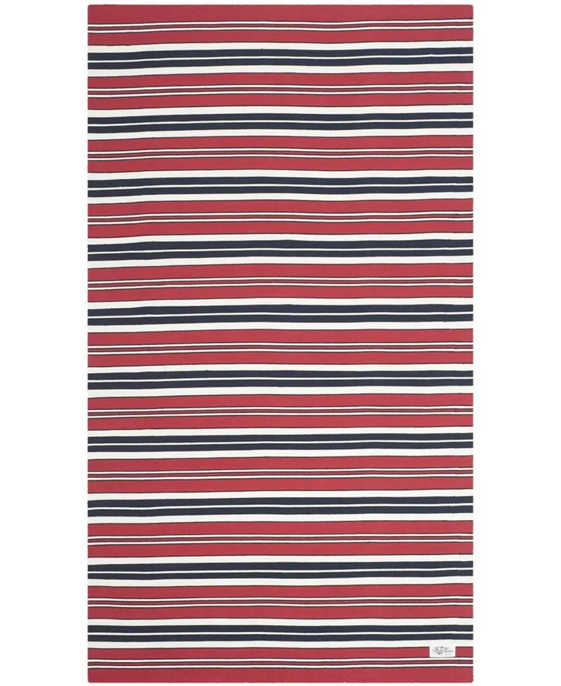 Lauren Ralph Lauren Leopold Stripe LRL2462E Red 8' X 10' Outdoor Area Rug