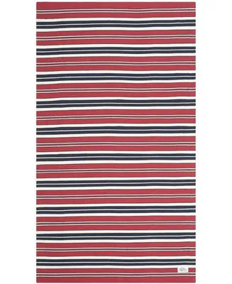 Lauren Ralph Lauren Leopold Stripe LRL2462E Red 8' X 10' Outdoor Area Rug