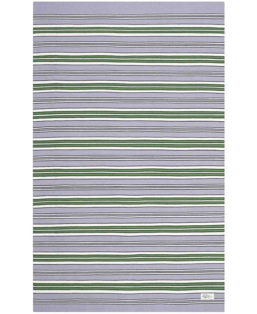 Lauren Ralph Lauren Leopold Stripe LRL2462G Lilac 8' X 10' Outdoor Area Rug