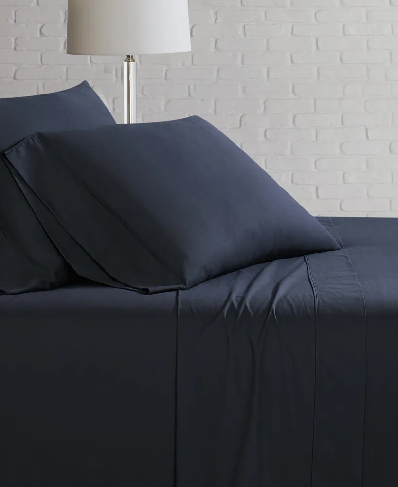 Cannon Solid Percale 3-Piece Grey Cotton Full/Queen Duvet Cover