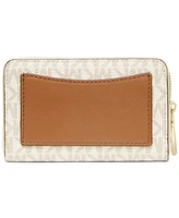 Michael Kors Logo Jet Set Zip-Around Card Case