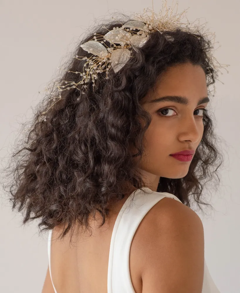 Soho Style Organza Bridal Hair Crown with Crystals