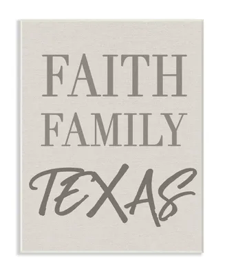Stupell Industries Faith Family Texas Typography Wall Plaque Art, 10" x 15"
