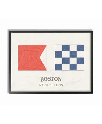 Stupell Industries Boston Nautical Flags Framed Giclee Art, 16" x 20"